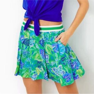 Lilly Pulitzer Silvana Flutter Palm 15" Skort Botanical Green Size xl